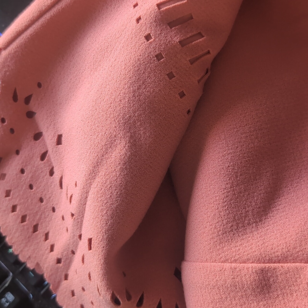 Ann Taylor Loft laser cut A line Coral Color Mini Skirt size 12 - Picture 14 of 14